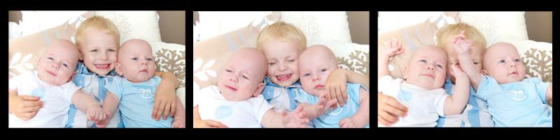 triptic of 3 brothers - family portrait photography sydney